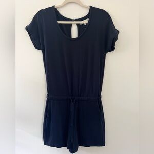 Women's Navy Short-Sleeve Romper